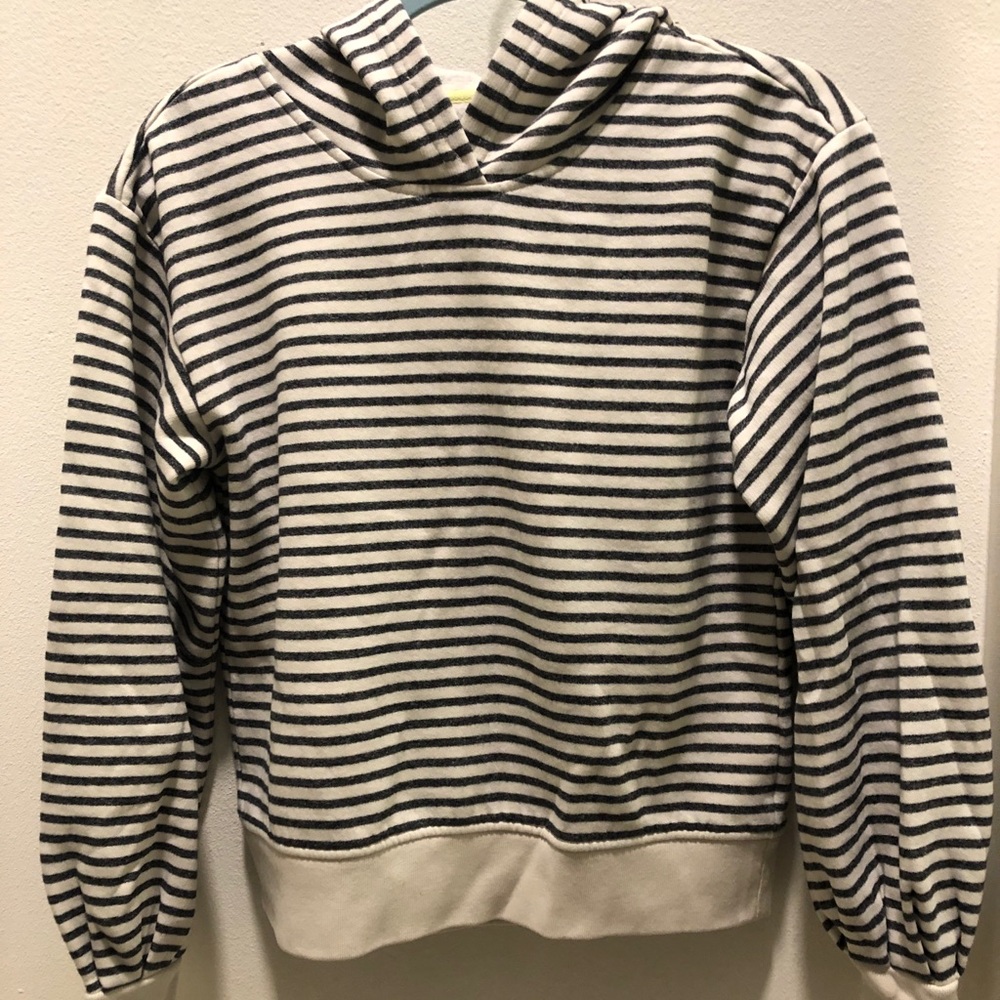 Cream and black striped sweatshirt